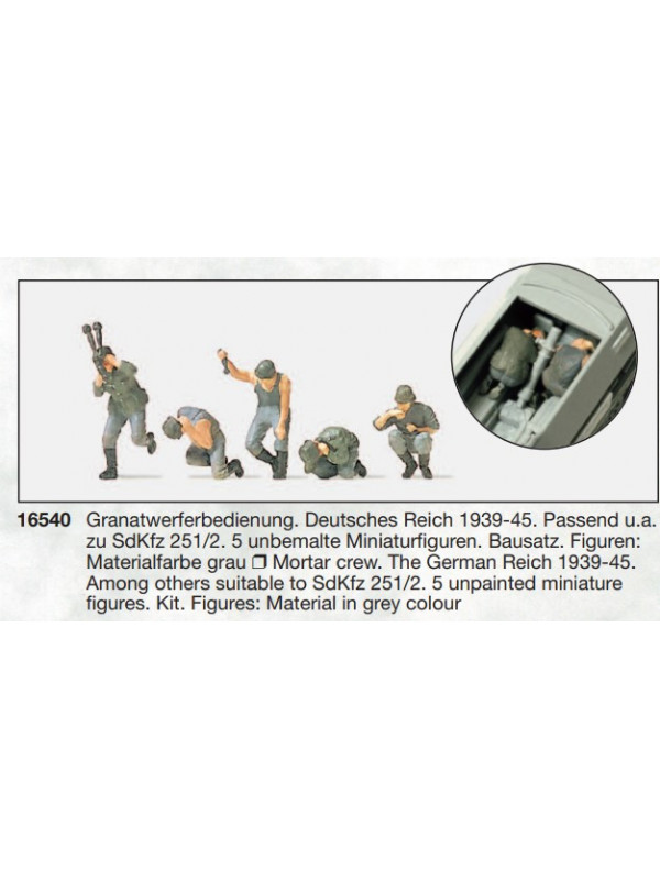 PREISER 16540 Scala HO Personale militare 1939-1945 in kit da colorare