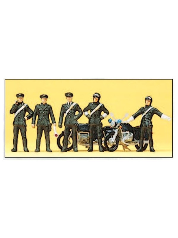 Carabinieri con 2 motociclette Scala H0-1:87 Preiser PREISER 10175 